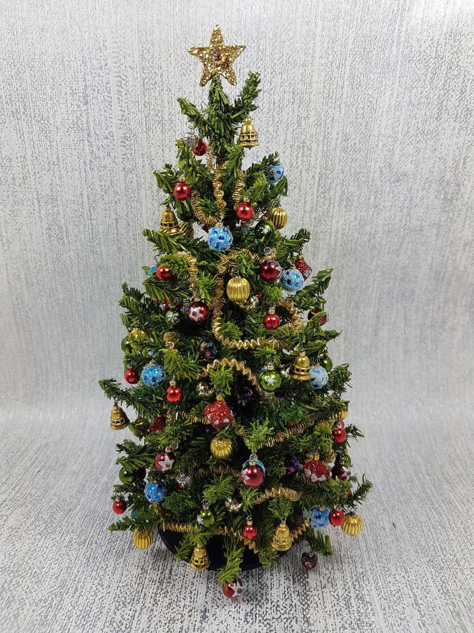 7.75" Luxury Christmas Tree in blue, red, green and gold. (image for) 7.75" Luxury Christmas Tree in blue, red, green and gold.